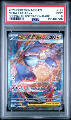 Pokemon TCG Mega Latias EX Sir 181/132 Mega Evolution English PSA 9 Mint 4606 - Image 1