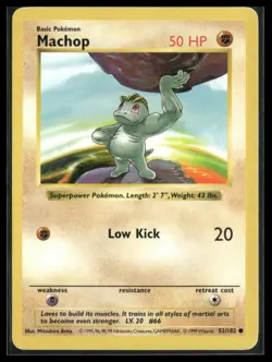 Machop #052/102 Base Set (Shadowless) Pokemon MP - Image 1