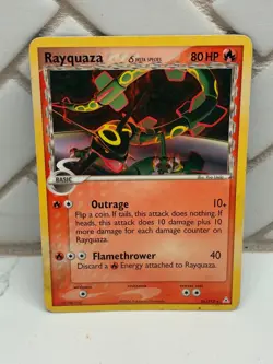 Pokemon TCG Rayquaza (Delta Species) EX Holon Phantoms 26/110 HP Heavily Played - Image 1