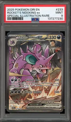 Pokemon Team Rocket's Nidoking ex Destined Rivals SIR #233 PSA 9 Mint - Image 1