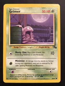 Pokemon Grimer Fossil 48/62 Common Unlimited 1999 WOTC NM/LP - Image 1