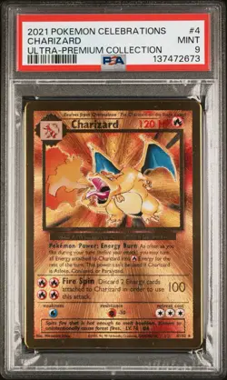 2021 POKEMON CELEBRATIONS ULTRA-PREMIUM COLLECTION UPC METAL #4 CHARIZARD PSA 9 - Image 1