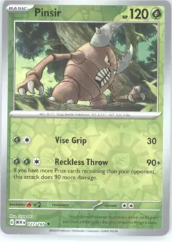 Pinsir Reverse Holo Pokemon tcg SV: Scarlet & Violet 151 #127/165 - Image 1