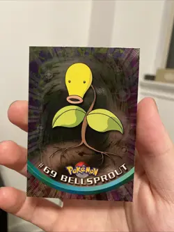LP! RAYS HOLO Foil #69 Bellsprout Series 1 Topps Pokemon Blue Label - Image 1