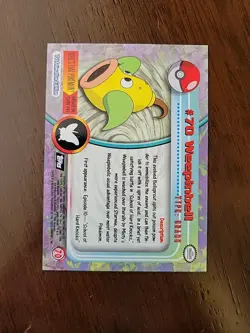 NM! Weepinbell #70 Topps Series 1 Black Logo Pokemon TCG - Image 2