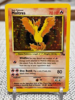 1999 Pokemon #12/62 Moltres (Fossil Set) Holo (NM) - Image 1
