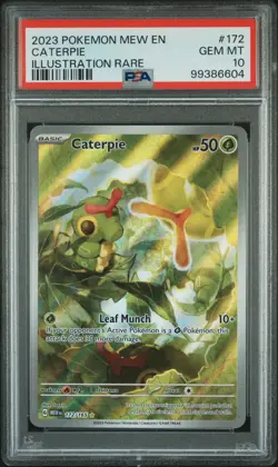 2023 POKEMON MEW EN-151 ILLUSTRATION RARE #172 CATERPIE PSA 10 - Image 1