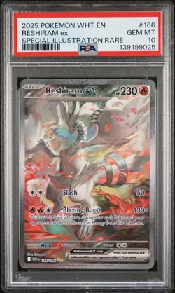 2025 POKEMON WHT EN-WHITE FLARE SPECIAL ILLUSTRATION RARE RESHIRAM EX PSA 10 - Image 1