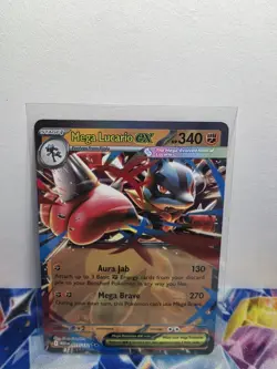 Mega Lucario EX 077/132 Mega Evolution Pokemon TCG Double Rare - Image 1
