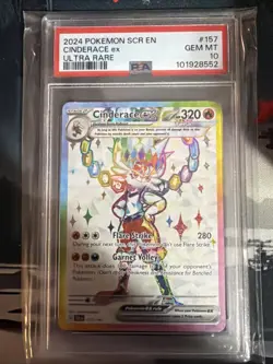 Pokemon TCG Stellar Crown Holo Ultra Rare Cinderace EX 157/142SV07 PSA 10 - Image 1