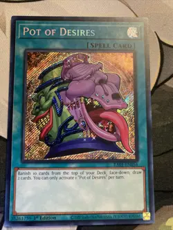 Yugioh! Pot of Desires - 1st Ed Secret Rare - RA01-EN056 - NM - Image 1