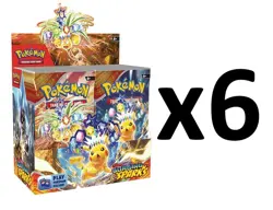 6x SV Surging Sparks SEALED Booster Boxes (CASE of AUTHENTIC Pokemon Cards) - Image 1