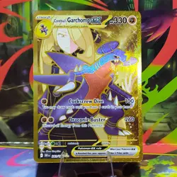 Pokemon Destined Rivals Cynthia's Garchomp EX Gold Hyper Rare Card 241/182 - Image 1