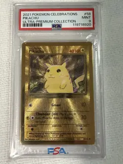 2021 Pokemon Celebrations Pikachu Metal Card Ultra Premium Collection PSA 9 #58 - Image 3