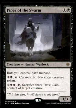 Piper of the Swarm LP Light Play Throne of Eldraine MTG [11476] - Image 1