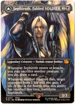 MTG Sephiroth, Fabled SOLDIER (Borderless) Final Fantasy 0317 FFVII FF7 NM - Image 1