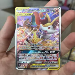 Pokemon TCG Charizard & Braixen GX Tag Team Black Star Promo SM230 Holo Rare - Image 1