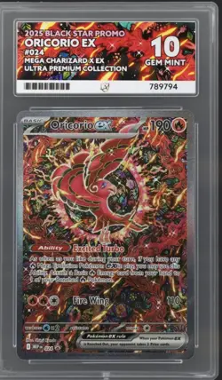 Pokemon TCG Oricorio 204 Black Star Promo - Mega Charizard UPC Promo - ACE 10 - Image 1