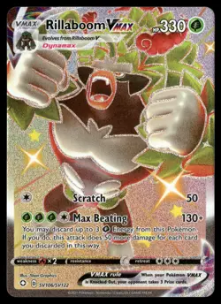 Rillaboom VMAX Shiny Holo Rare Shining Fates: Shiny Vault SV106/SV122 NM Pokemon - Image 1