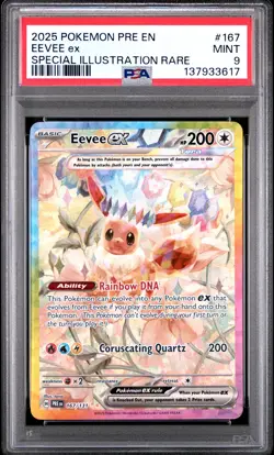2025 POKEMON PRISMATIC EVOLUTIONS SPECIAL ILLUSTRATION RARE EEVEE EX PSA 9 - Image 1