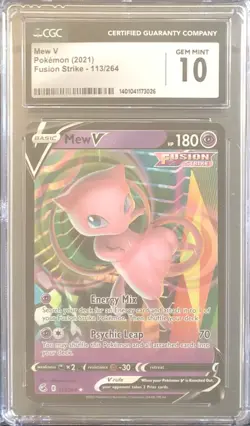 Mew V 113/264 Pokemon Fusion Strike Holo CGC 10 - Image 1