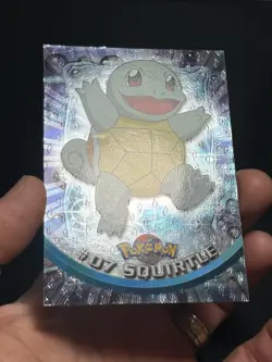 1999 Topps Pokemon Series 1 Squirtle #07 Holo Foil Black Logo Flames - Image 2