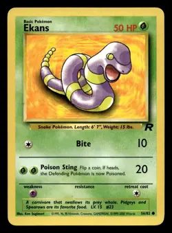 Ekans 56/82 Common Team Rocket WOTC Pokemon LP - Image 1