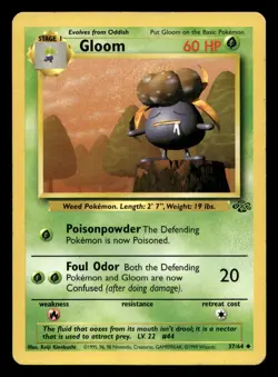 Gloom 37/64 Uncommon Jungle WOTC Pokemon MP - Image 1