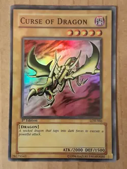 YuGiOh Curse of Dragon LOB-66 1st Edition Asian English See Pictures - Image 1