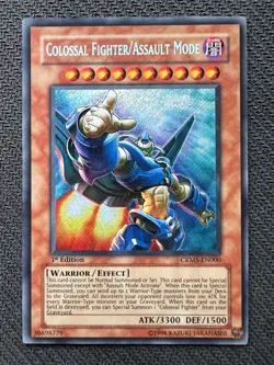 Yugioh Colossal Fighter/Assault Mode 1st Edition Secret Rare CRMS-EN000 VLP/NM - Image 1
