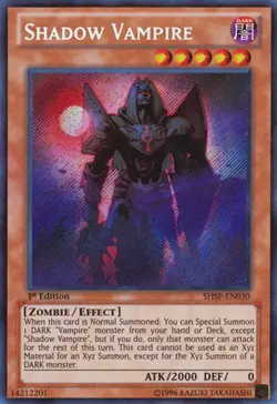 1x (NM) Shadow Vampire - SHSP-EN030 - Secret Rare - 1st Edition YuGiOh - Image 1