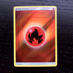 Pokemon 2019 Fire Energy Hidden Fates Sun & Moon Reverse Holo Card NM - Image 1