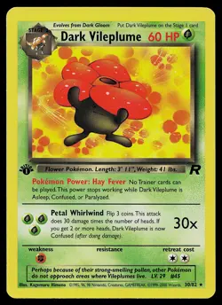 Pokemon Card - Dark Vileplume Team Rocket 30/82 Rare 1st Edition - Image 1