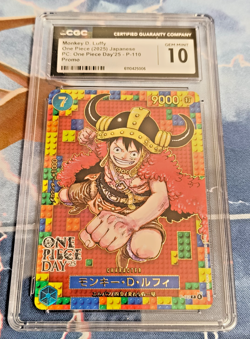 CGC Gem Mint 10 One Piece Day '25 Promo Monkey D. Luffy Japanese Card Game OPG - Image 1