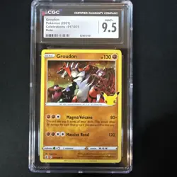 Pokemon Card GROUDON Holo Rare #017 Sword & Shield Celebrations CGC 9.5 MINT+ - Image 2