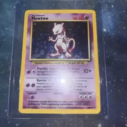 Pokemon Mewtwo TCG Base Set 1995 Holo Card - Image 1