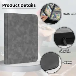 Pokepal Top Loader Card Binder with Sleeves 4 Pocket Holds 112 Top Loaders St... - Image 5