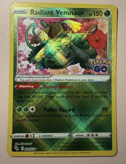 POKEMON TCG Radiant Venusaur 004/078 Pokemon GO Holo - Image 1
