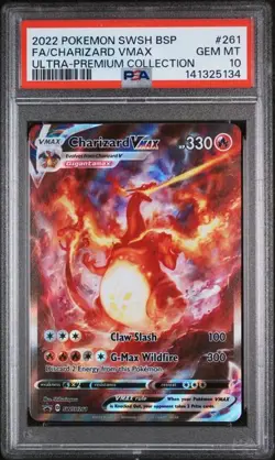 2022 POKEMON SWSH BLACK STAR PROMO #261 FA/CHARIZARD VMAX PSA 10 (Q134 - Image 1