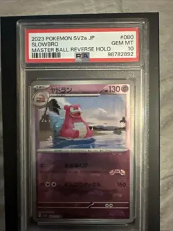 Pokemon Japanese SV2a 151 Reverse Holo Master Ball Slowbro 080/165 PSA 10 - Image 1