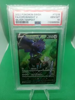 2022 Pokemon Swsh Corviknight V Silver Tempest Tg 18 / Tg 30 PSA 10 Gem Mint - Image 1