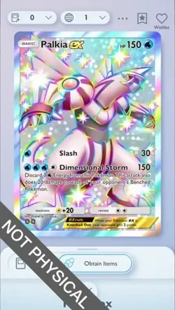 Palkia EX Shiny 2⭐, Pokemon TCG Pocket, Mega-Rising, English - Image 1
