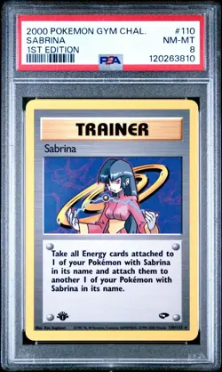 2000 POKEMON GYM CHALLENGE 110 SABRINA PSA 8 NM MINT 1ST EDITION - Image 1