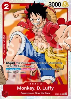 Near Mint - 1 x One Piece Monkey D. Luffy - OP01-024 - SR OP-01: Romance Dawn - Image 1