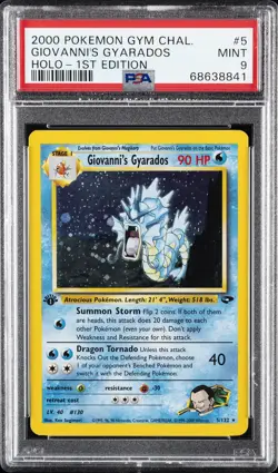 2000 POKEMON GYM CHALLENGE HOLO-1ST ED #5 GIOVANNI'S GYARADOS PSA 9 - Image 1