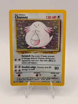 Pokemon Chansey 3/102 Holo Rare Base Set WOTC 1999 MP - Image 1