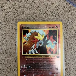 2001 Pokemon Entei Black Star Promo Reverse Holo LP CARD - Image 2