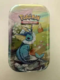 Pokemon TCG Prismatic Evolutions Mini-Tin Vaporeon Factory Sealed New - Image 1