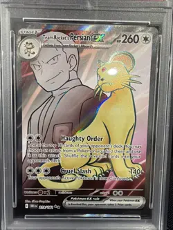 2025 POKEMON DRI EN-DESTINED RIVALS ULTRA RARE TEAM ROCKET'S PERSIAN EX PSA 10 - Image 2