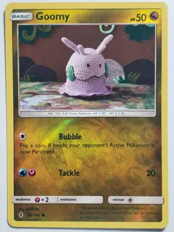 REVERSE HOLO Goomy 94/145 LP Asako Ito Crocheted Guardians Rising Pokemon Card - Image 1